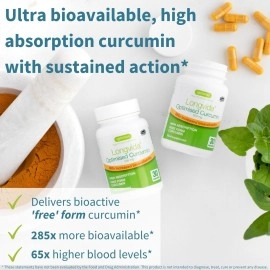 Igennus Longvida Lipidated Curcumin 500mg, Ultra Bioavailable & Sustained Action, 65x Higher Plasma Levels, Intensive Support, Free-Form Curcumin, Vegan, 30 Capsules,