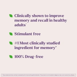 Natrol Cognium Memory Tablets, Brain Health Support Supplement, Keeps Memory Strong, Clinically Shown to Improve Memory and Recall in Healthy Adults, Safe and Stimulant Free, 100mg, 60 Tablets