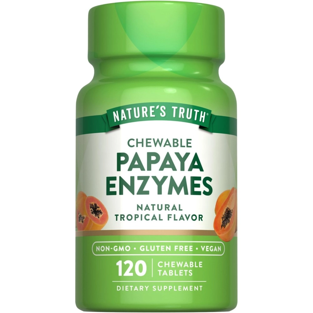 Nature\'s Truth Chewable Papaya Enzyme 120 Tablets