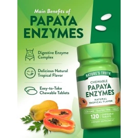 Nature\'s Truth Chewable Papaya Enzyme 120 Tablets