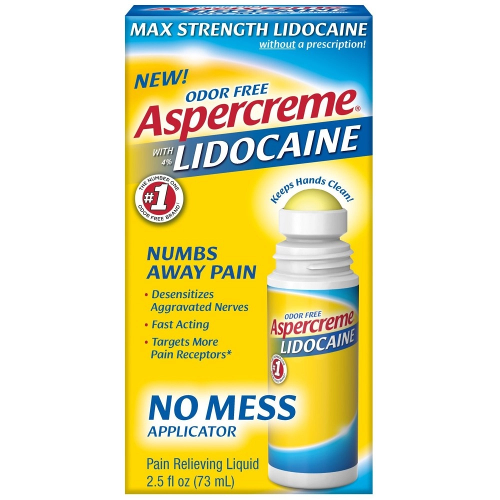 Aspercreme 4% Lidocaine No Mess Applicator, 2.5 Ounce (Pack of 3)