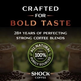 Shock Coffee Ground The Strongest Caffeinated All-Natural Coffee - 1 LB