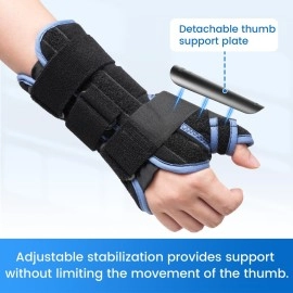 Velpeau Wrist Brace with Thumb Spica Splint for De Quervain\'s Tenosynovitis, Carpal Tunnel Pain, Stabilizer for Tendonitis, Arthritis, Sprains & Fracture Forearm Support Cast (Regular, Left Hand -M)