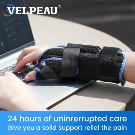 Velpeau Wrist Brace with Thumb Spica Splint for De Quervain\'s Tenosynovitis, Carpal Tunnel Pain, Stabilizer for Tendonitis, Arthritis, Sprains & Fracture Forearm Support Cast (Regular, Left Hand -M)