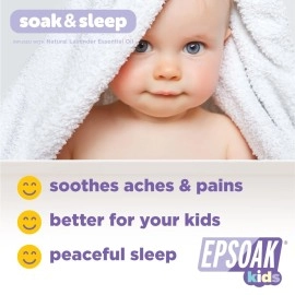 Epsoak Kids - Soak & Sleep Epsom Salt Bath Soak for Kids (2lb Bag - Pure & Gentle Formula with Lavender).
