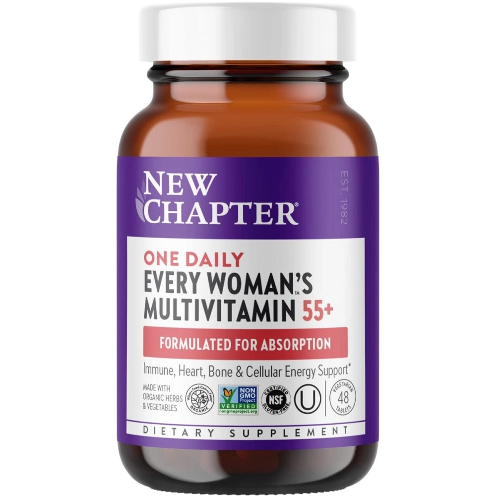 New Chapter Multivitamin for Women 50 Plus - Every Woman\'s One Daily 55+ with Fermented Probiotics + Whole Foods + Astaxanthin + Organic Non-GMO Ingredients -48 ct (Packaging May Vary)