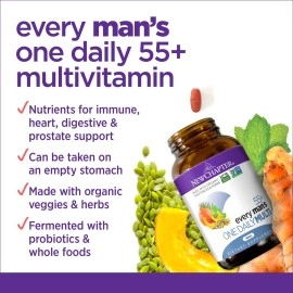 New Chapter Multivitamin for Men 50 Plus - Every Man\'s One Daily 55+ with Fermented Probiotics + Whole Foods + Astaxanthin + Organic Non-GMO Ingredients -24ct (Packaging May Vary)