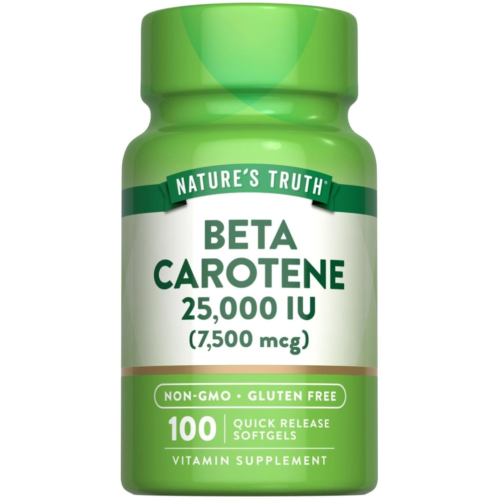 Nature\'s Truth Beta-Carotene 25,000 Iu Vitamin A Softgels, 100 Count