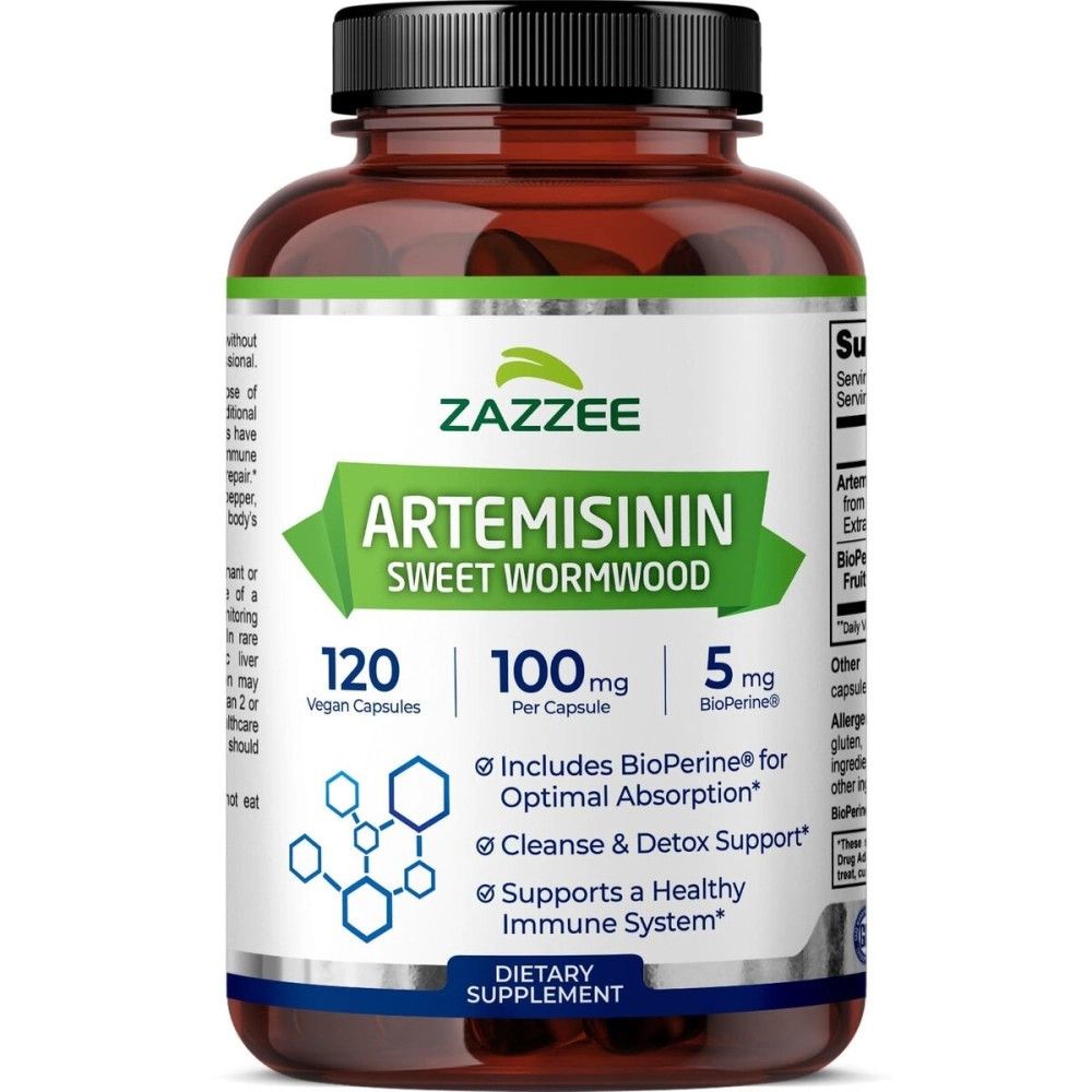 Zazzee Naturals Artemisinin,100mg Per Capsule,120 Veggie Capsules, Plus 5mg BioPerine