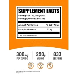 BulkSupplements.com Phosphatidylserine Powder (250 Grams - 8.8 oz)