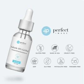PERFECT IMAGE Salicylic 10% Gel Peel, Breakout and Pore Minimizer and Cleanser, 15-30 Full Facial Chemical Peels, 1 fl oz. e, 30 mL -