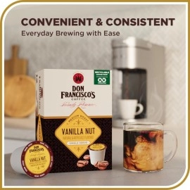 Don Francisco\'s Vanilla Nut Flavored Coffee - 24 K-Cup Compatible Single-Serve Pods - 100% Arabica, Smooth, Rich Flavor and Nutty Notes - Compatible with Keurig Brewers