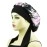 TALE KING (Black Flower) - Satin Sleep Bonnet Cap for Women, Wide Band Satin Sleeping Caps Night Hat Head Cover for Natural Hair Loss, Black Flower