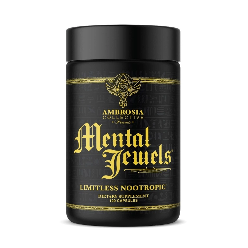 Ambrosia Mental Jewels (Capsules) - Cognitive Enhancer | Increase Memory, Communication Skills, Concentration & Focus | Alpha GPC, Choline, BaCognize | 120 Veggie Capsules (30 Day Supply)