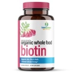LifeGarden Naturals Whole Food Biotin Supplement - Contains Certified Organic Plant Based Biotin from Sesbania Agati Trees - by SolaGarden May Support Hair, Skin and Nails. 60 Non GMO Veggie Capsules.