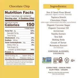Simple Mills Chocolate Chip Crunchy Almond Flour Cookies, -Pack of 3 (5.5oz,156g)