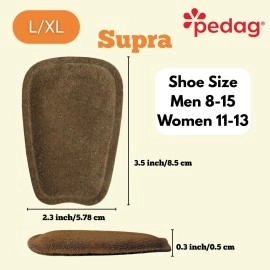 pedag Supra Tongue Shoe Pad | Soft Leather and Memory Foam Shoe Padding - German Handmade, Large/X-Large