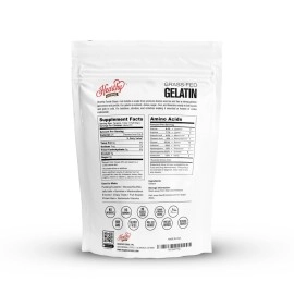 Hearthy Foods Beef Gelatin Powder Unflavored Gelatin Powder for Women and Men | Keto and Paleo Friendly Pure Protein Type 1 & 3, Grass-Fed Halal Certified, Non-GMO, Kosher Gelatin | 16 oz. 454g