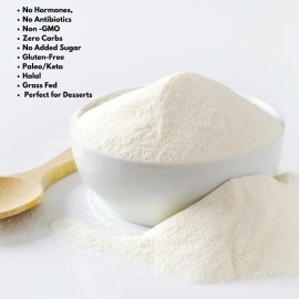 Hearthy Foods Beef Gelatin Powder Unflavored Gelatin Powder for Women and Men | Keto and Paleo Friendly Pure Protein Type 1 & 3, Grass-Fed Halal Certified, Non-GMO, Kosher Gelatin | 16 oz. 454g