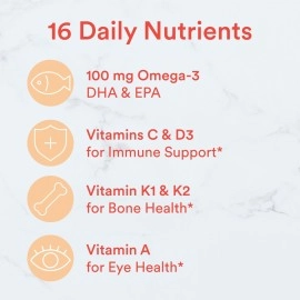 SmartyPants Vitamins Kid\'s Gluten-free Cherry Berry Daily Gummy Vitamins with Omega 3 Fish Oil/Methyl B12/Vitamin D3 & B6 (120 Pieces)