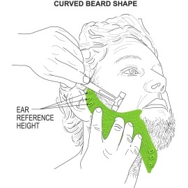 Quality Time Beard Shaping Tool Guide; Flexible Beard Tool Kit, Do-it-Yourself, Innovative Design Template, Haircut Trimming Stencil - Beard Lineup Shaving Guide, Made in USA