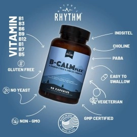 Natural Rhythm B-CALMplex - Stress B-Complex - Vitamin B Complex for Stress & Anxiety Support - 90 Capsules