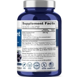 NusaPure Black Currant 2500 Mg Equivalent Per Caps 200 Veggie Capsules (Powder, Extract 10:1, Vegan, Non-GMO & Gluten-Free)