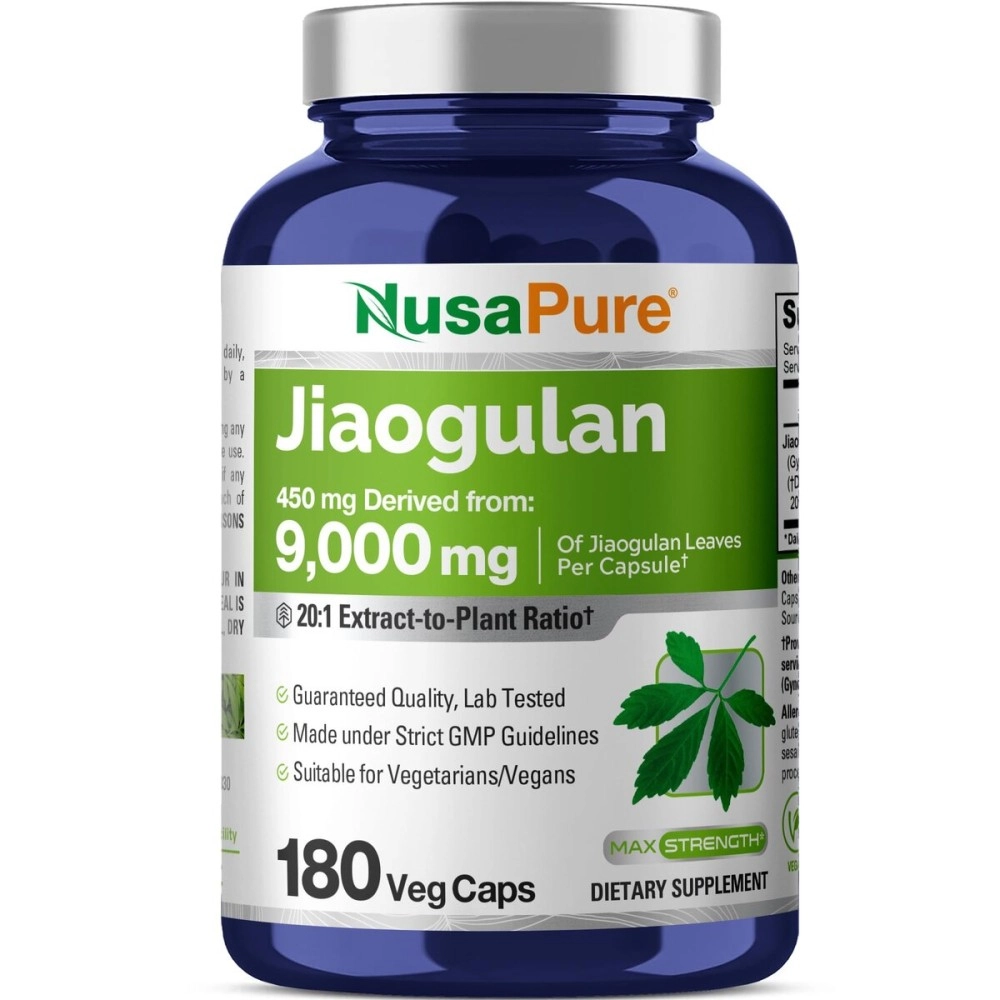 Jiaogulan 4100mg Per Caps 200 Veggie Capsule (Extract 10:1, Non-GMO & Gluten Free) Gynostemma Pentaphyllum AMPK Activator, Caffeine-Free Adaptogen Pills, Ginseng Root Powder Extract
