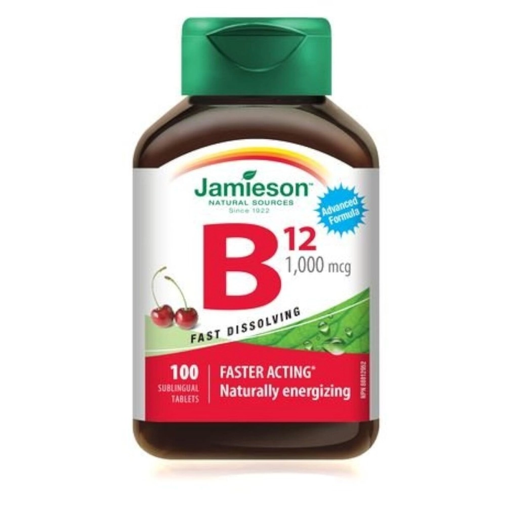 Jamieson Vitamin B12 Methylcobalamin Fast Dissolving Sublingual Tablets, 1,000 mcg, 100 sublingual Tablets