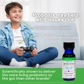 Probonix Humarian Advanced Probiotics for Kids - Extra-Strength 8-Strain Liquid Probiotic for Kids to Fortify Digestive Health and More - 90 Billion CFUs - 30-Day Supply - Tasty Grape Flavor