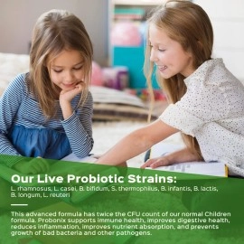 Probonix Humarian Advanced Probiotics for Kids - Extra-Strength 8-Strain Liquid Probiotic for Kids to Fortify Digestive Health and More - 90 Billion CFUs - 30-Day Supply - Tasty Grape Flavor