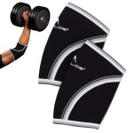AEOLOS Compression Elbow Sleeves(Pair), 5mm Neoprene Elbow Barces for Weightlifting Powerlifting Tennis Golf and Basketball (Large, Black)