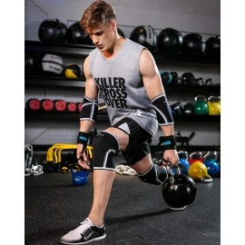 AEOLOS Compression Elbow Sleeves(Pair), 5mm Neoprene Elbow Barces for Weightlifting Powerlifting Tennis Golf and Basketball (Large, Black)