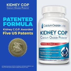 KIDNEY C.O.P. COP Calcium Oxalate Protector 120 Capsules, Patented Support for Calcium Oxalate Crystals, Helps Stops Recurrence of Stones, Stronger Than Chanca Piedra Stone Breaker Supplements