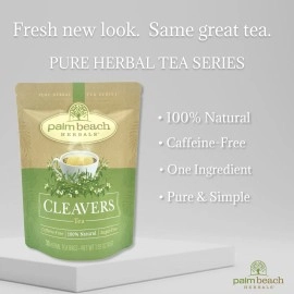 Palm Beach Medicinal Herbs Cleavers Tea - Pure Herbal Tea Series by Herbals (30ct) [Packaging May Vary]