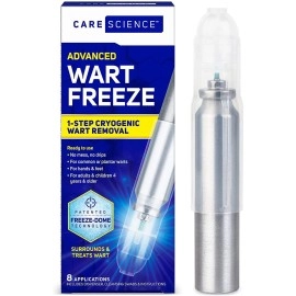 Care Science Wart Remover Freeze, 8 Applications | 1-Step Wart Removal for Common Warts on Hands, Elbows, Knees, and Feet