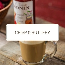 Monin - Caramel Apple Butter Syrup, Buttery Caramel and Cooked Apple Flavor, Natural Flavors, Great for Hot Lattes, Ciders, and Seasonal Cocktails, Vegan, Non-GMO, Gluten-Free (750 ml)