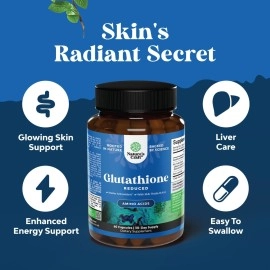 Natures Craft Natural Vore Men\'s & Women\'s Pure Antioxidant Glutathione Supplement for Anti Aging (60 Caps,500mg)