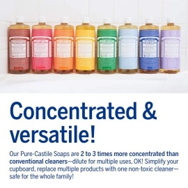 Dr. Bronner\'s Pure-Castile Liquid Soap - Baby Unscented Bundle. 32 oz. Bottle and 2 oz. Travel Bottle