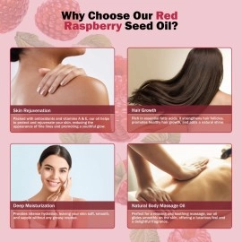 Plant Guru Raspberry Seed Oil 2 oz. Virgin, Unrefined Cold Pressed 100% Pure Natural - Skin, Body And Face. Great for Psoriasis & More!