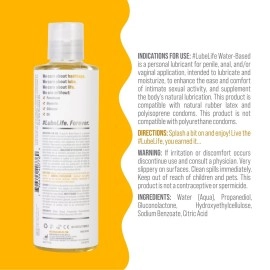 Lube Life Water Based Personal Lubricant, 240ml Sex for Men, Women and Couples (Free of Parabens, Glycerin, Silicone and Oil)