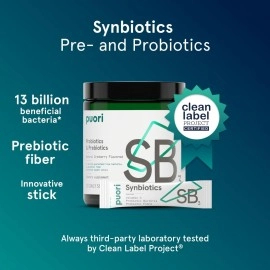 Puori - Sb3 Synbiotics Probiotic & Prebiotic Powder Cranberry 30 Stick Pack(S) 176911
