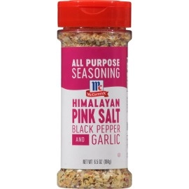 McCormick Himalayan Pink Salt with Black Pepper and Garlic All Purpose Seasoning, 6.5 Oz