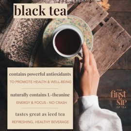 The Spice Hut English Breakfast Black Tea Bags, 16 Tea Bags, First Sip Of Tea
