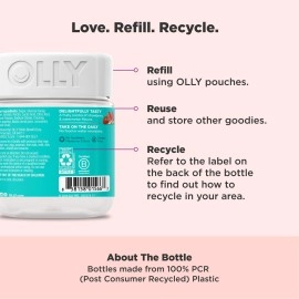 OLLY Teen Girl Multi Gummy, Healthy Skin and Immune Support, 15 Essential Vitamins, Biotin, Zinc, Calcium, Chewable Multivitamin, Berry Melon, 35 Day Supply - 70 Count