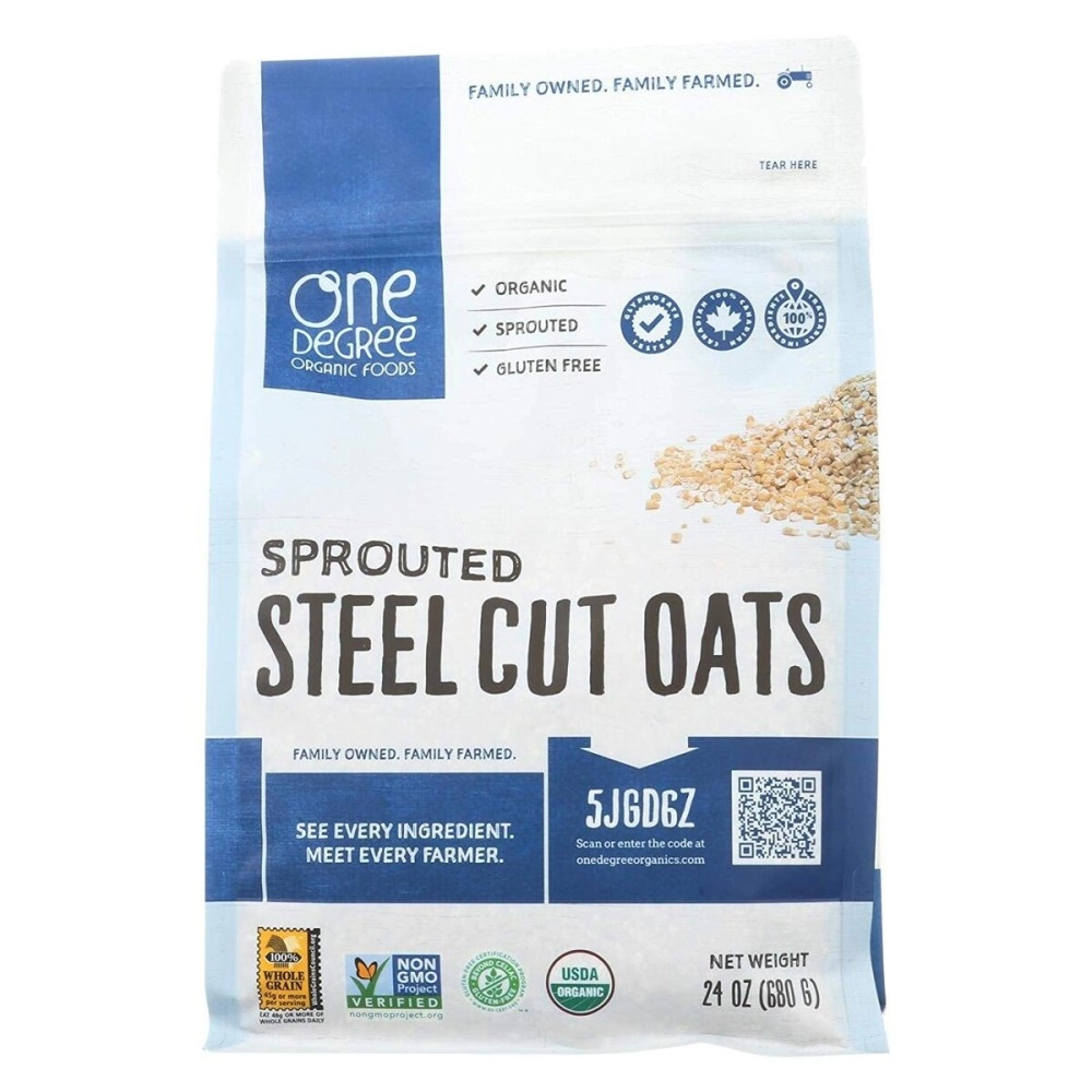 One Degree Organic Foods Oats Sprouted Steel Cut (24 Ounce)