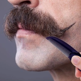 GBS Handmade Men\'s Beard Moustache Comb - with Keychain - 73mm