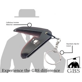 GBS Handmade Men\'s Beard Moustache Comb - with Keychain - 73mm