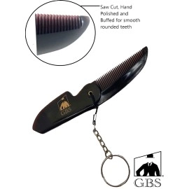 GBS Handmade Men\'s Beard Moustache Comb - with Keychain - 73mm