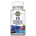 KAL B-12 Methylcobalamin & Adenosylcobalamin, ActivMelt, Mixed Berry 60 Micro Tablets (2000 Mcg)